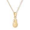 Thumbnail Image 3 of Young Teen Pineapple Necklace Sterling Silver & 14K Yellow Gold Plating