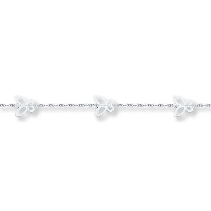 Main Image 1 of Butterfly Anklet Sterling Silver 9&quot;