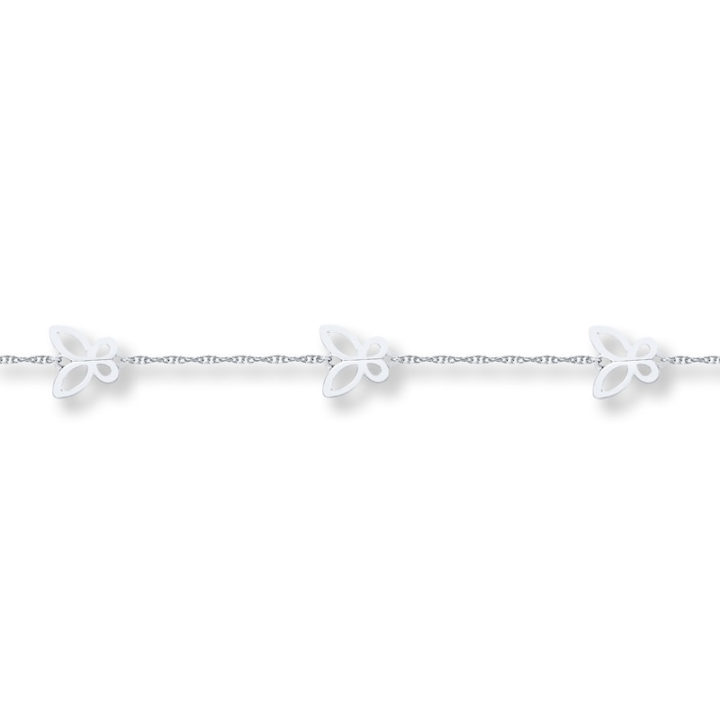 Butterfly Anklet Sterling Silver 9"