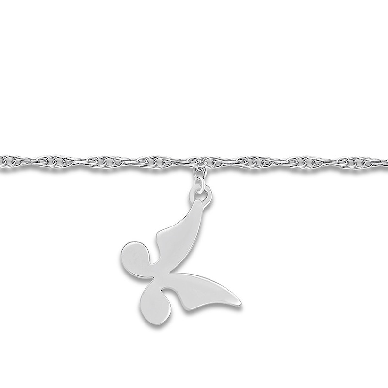 Main Image 1 of Butterfly Anklet Sterling Silver 9"