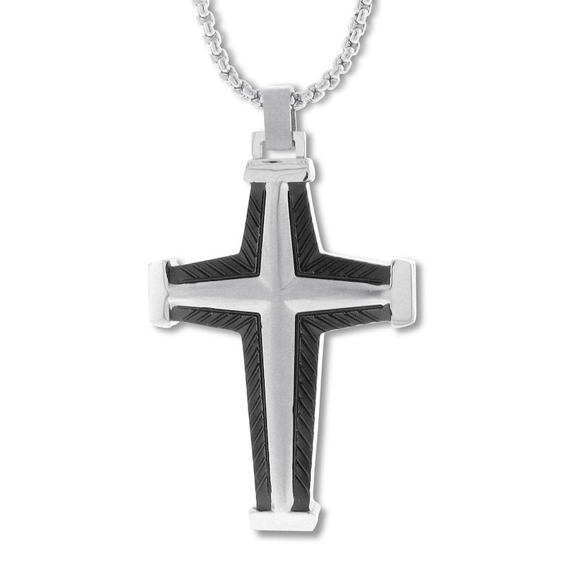 Main Image 1 of Men's Stainless Steel Cross Necklace