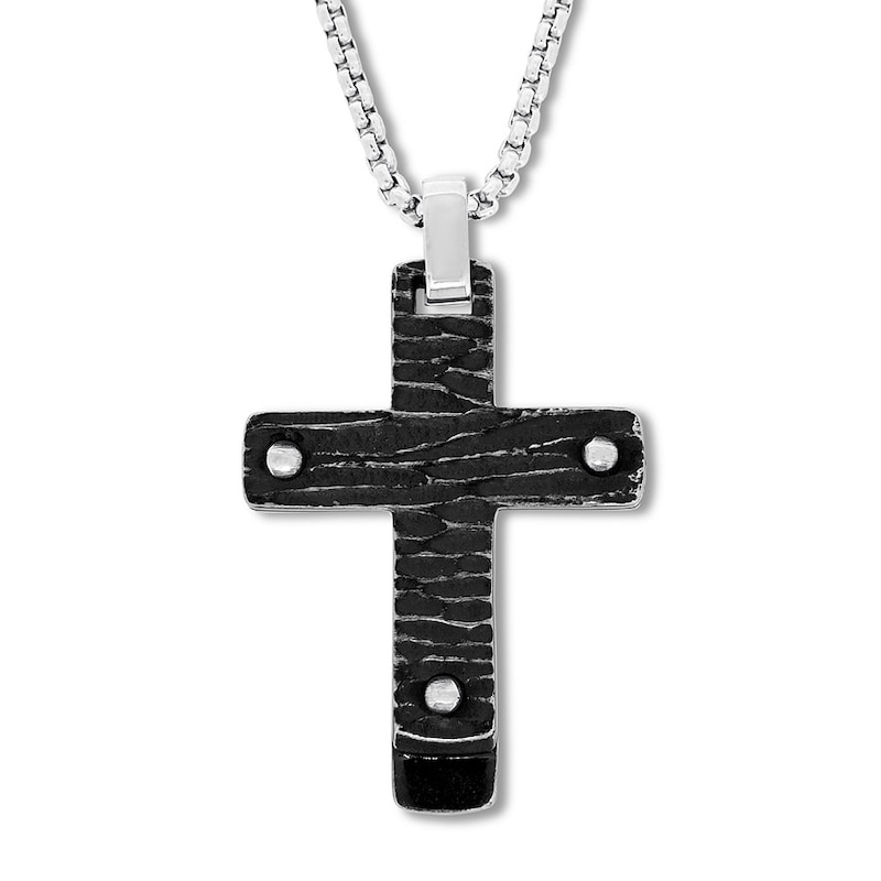 Main Image 1 of Men's Stainless Steel Cross Necklace