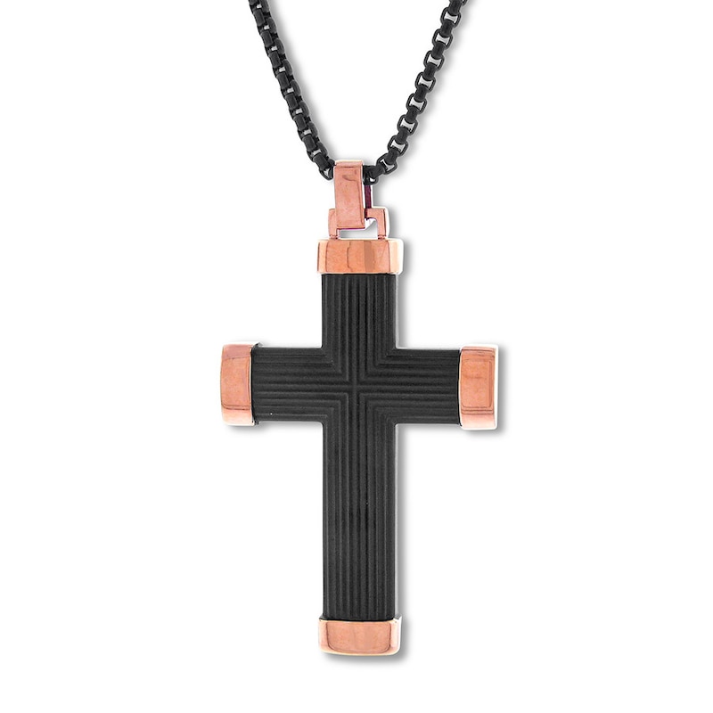 Main Image 1 of Men's Stainless Steel Cross Necklace