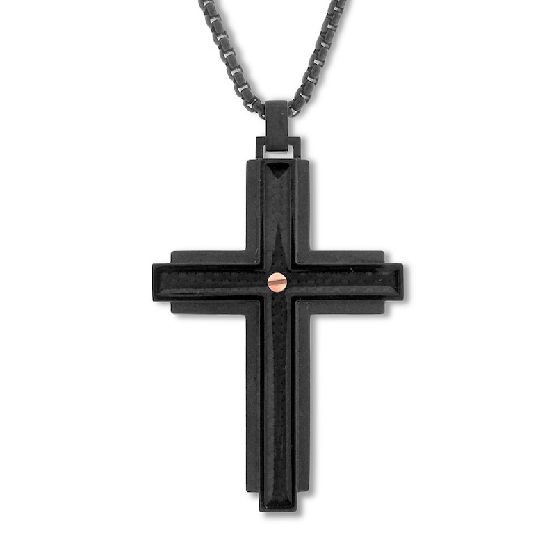 Main Image 1 of Men's Stainless Steel Cross Necklace