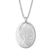 Oval Swirl Locket Necklace Sterling Silver 18" Length