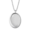 Oval Swirl Locket Necklace Sterling Silver 18" Length