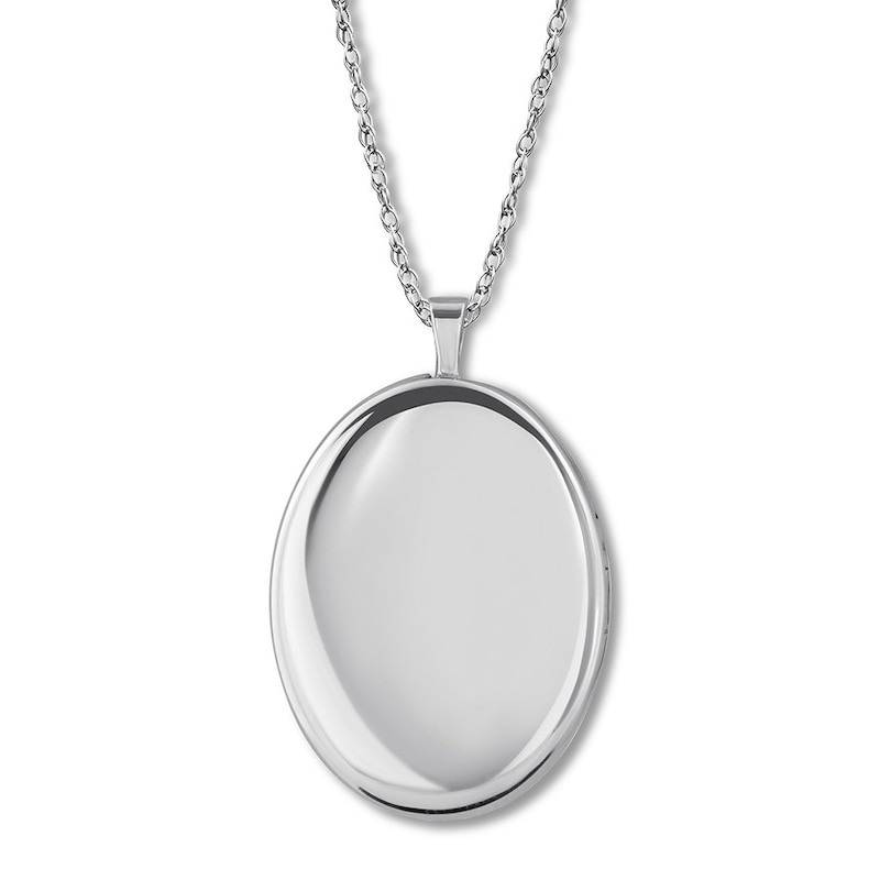Main Image 3 of Oval Swirl Locket Necklace Sterling Silver 18&quot;