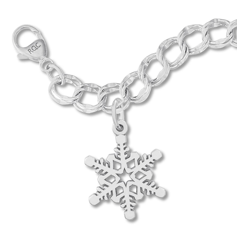 Snowflake Charm Bracelet Sterling Silver 7"