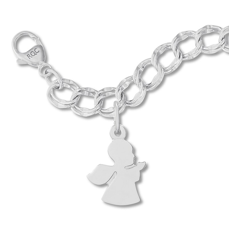 Angel Charm Bracelet Sterling Silver 7"