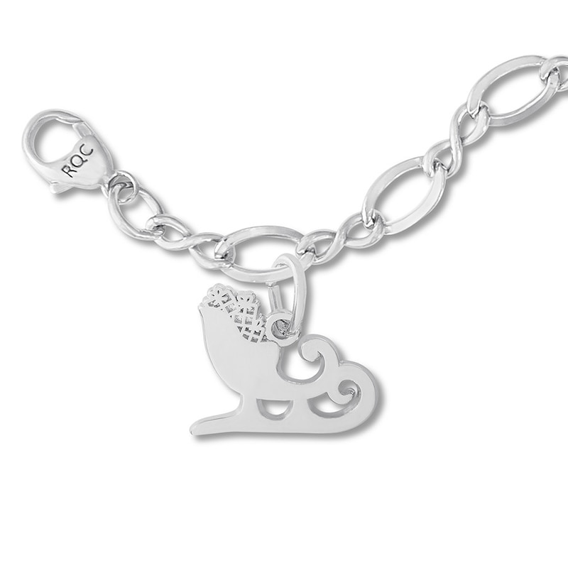 Main Image 1 of Sleigh Charm Bracelet Sterling Silver 7&quot;