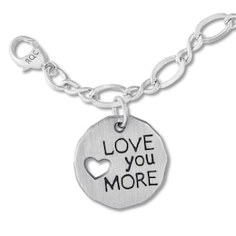 &quot;Love You More&quot; Charm Bracelet Sterling Silver 7&quot;