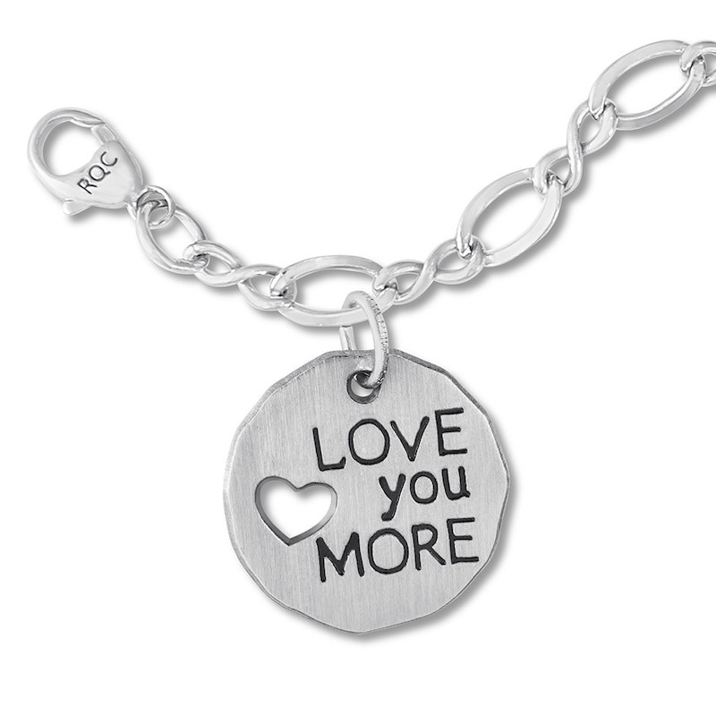 Heart Charm Bracelet Sterling Silver 7