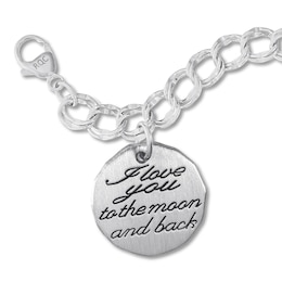 &quot;Moon and Back&quot; Charm Bracelet Sterling Silver 7&quot;