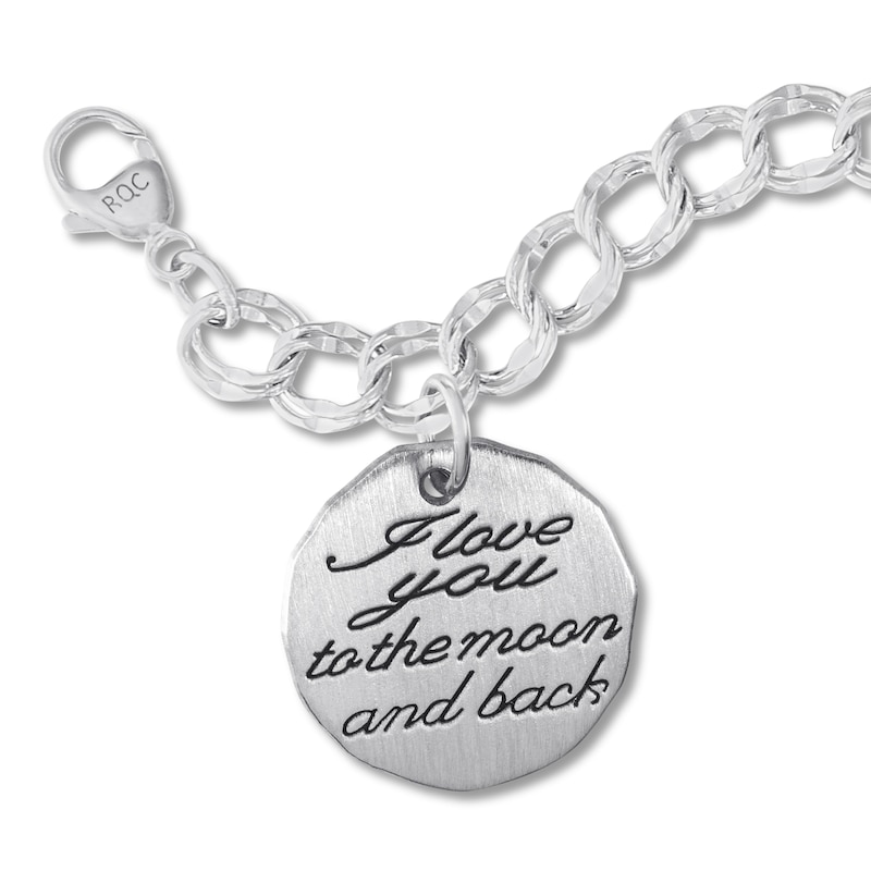 Main Image 1 of &quot;Moon and Back&quot; Charm Bracelet Sterling Silver 7&quot;