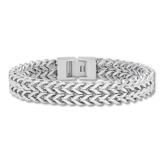 Double Franco Chain Bracelet Solid Stainless Steel 8.75"