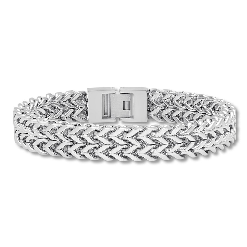 Main Image 1 of Double Franco Chain Bracelet Solid Stainless Steel 8.75"