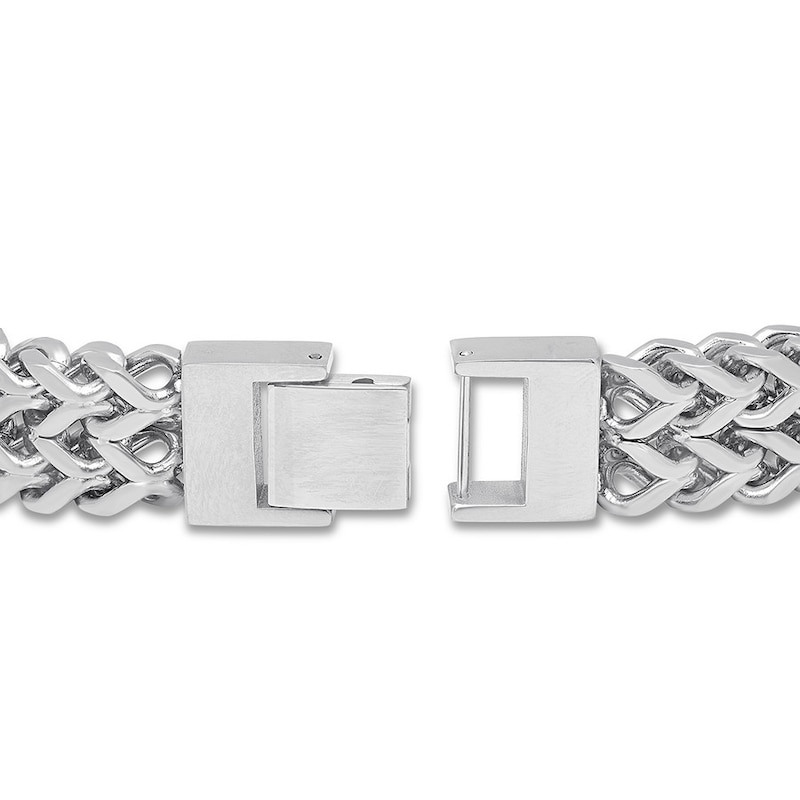 Solid Double Franco Chain Bracelet Stainless Steel 8.75"