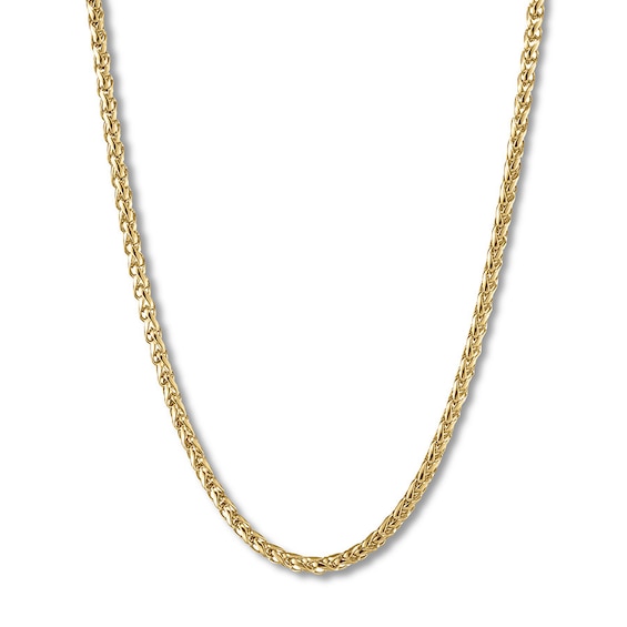 Wheat Chain Necklace Yellow Ion-Plated Solid Stainless Steel 30"