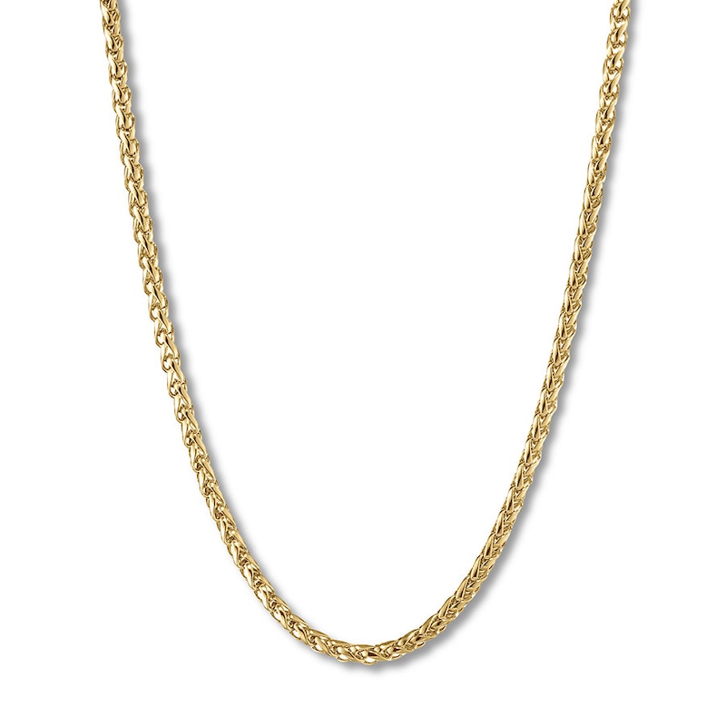 Main Image 1 of Wheat Chain Necklace Yellow Ion-Plated Solid Stainless Steel 30&quot;