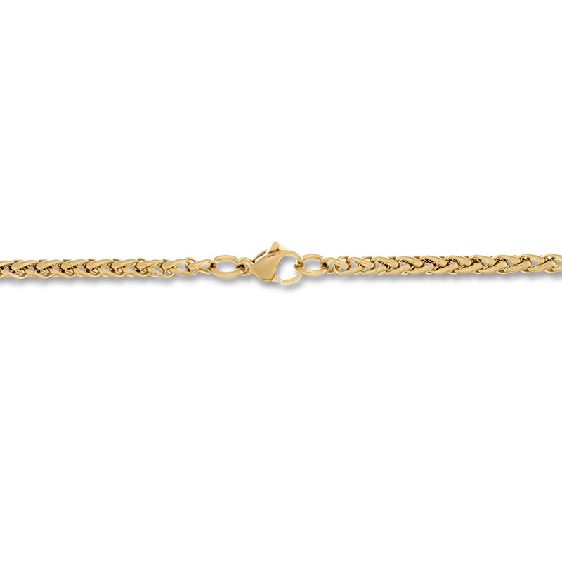 Main Image 2 of Wheat Chain Necklace Yellow Ion-Plated Solid Stainless Steel 30&quot;