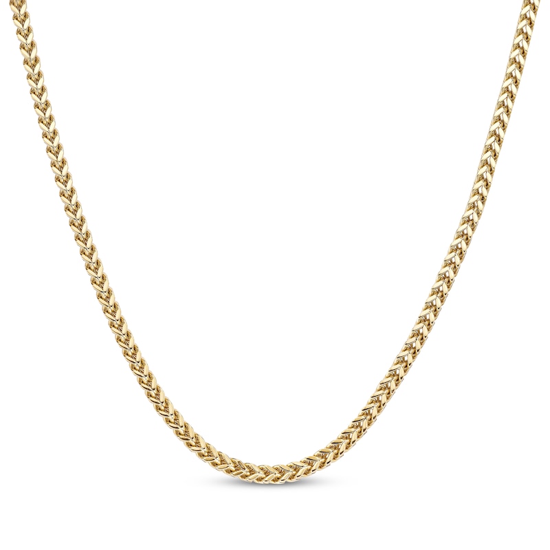 Solid Foxtail Chain Necklace 4mm Yellow Ion-Plated Stainless Steel 24"