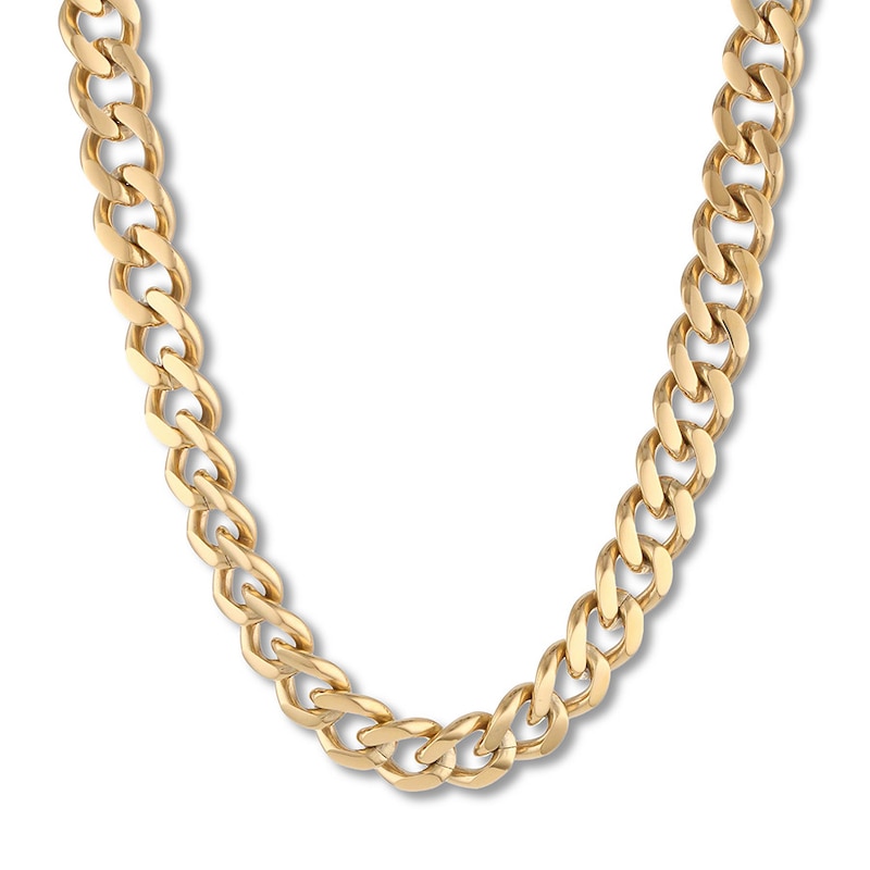 Curb Chain Necklace Yellow Ion-Plated Stainless Steel 24