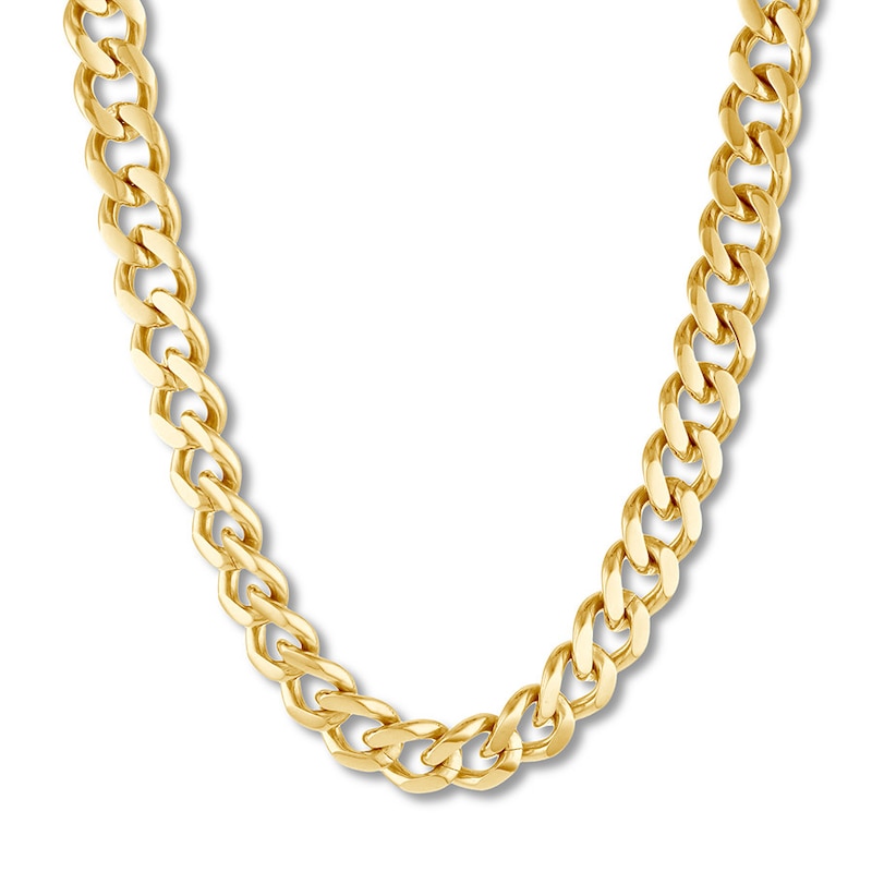 Solid Curb Chain Necklace 6mm Yellow Ion-Plated Stainless Steel 20"