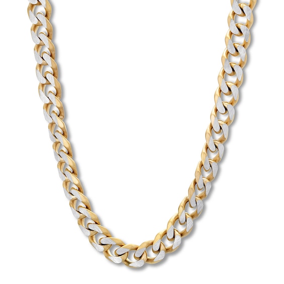 Curb Chain Necklace 11mm Yellow Ion-Plated Solid Stainless Steel 30"