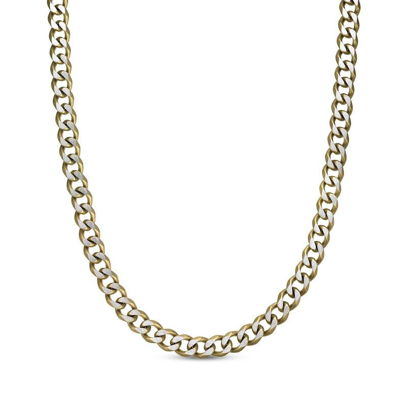 Solid Curb Chain Necklace 11mm Yellow Ion-Plated Stainless Steel 30"