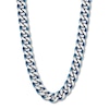 Thumbnail Image 0 of Solid Curb Chain Necklace Stainless Steel & Blue Ion-Plating 24"