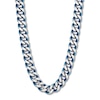Thumbnail Image 1 of Curb Chain Necklace Solid Stainless Steel & Blue Ion-Plating 24&quot;