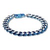 Thumbnail Image 1 of Curb Chain Bracelet Solid Stainless Steel/Blue Ion-Plating 8.5&quot;