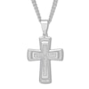 Thumbnail Image 1 of Men's Diamond Cross Necklace 3/8 ct tw Round-cut Stainless Steel 24&quot;
