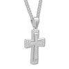 Thumbnail Image 2 of Men's Diamond Cross Necklace 3/8 ct tw Round-cut Stainless Steel 24&quot;