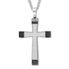 Men's Lord's Prayer Cross Necklace Stainless Steel 24"