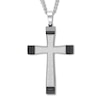 Thumbnail Image 1 of Men's Lord's Prayer Cross Necklace Stainless Steel 24&quot;