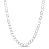 Thumbnail Image 1 of Pave Curb Link Necklace Solid Sterling Silver 24&quot;
