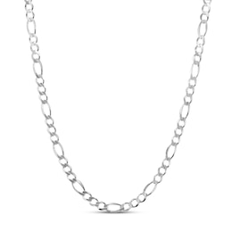 Figaro Link Necklace Solid Sterling Silver 24"