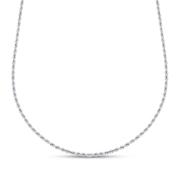 Rope Chain Necklace Solid Sterling Silver 22"