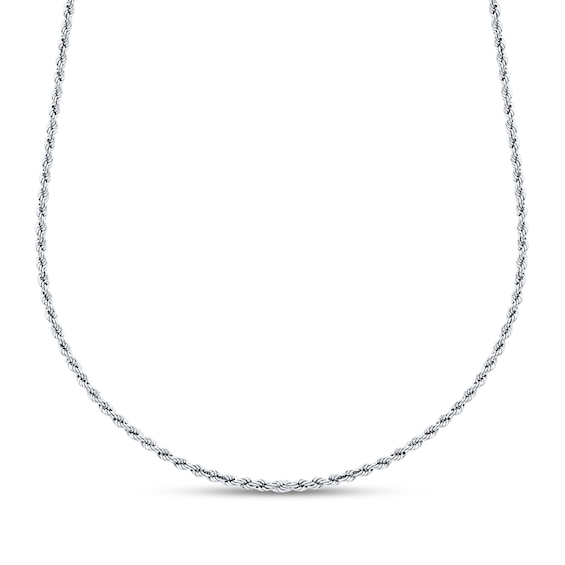 Solid Rope Chain Necklace Sterling Silver 22"