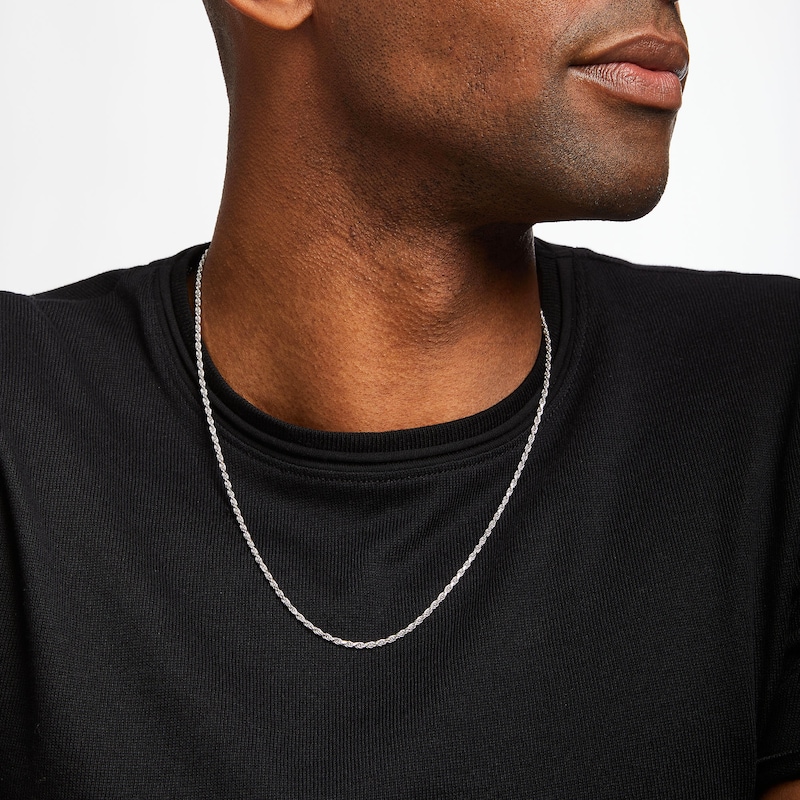 Main Image 2 of Rope Chain Necklace Solid Sterling Silver 22&quot;