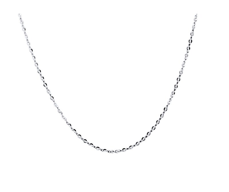 Main Image 1 of Link Chain Necklace Solid Sterling Silver 18&quot;