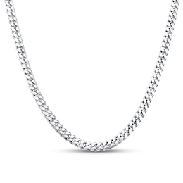 Miami Cuban Link Necklace Solid Sterling Silver 22"