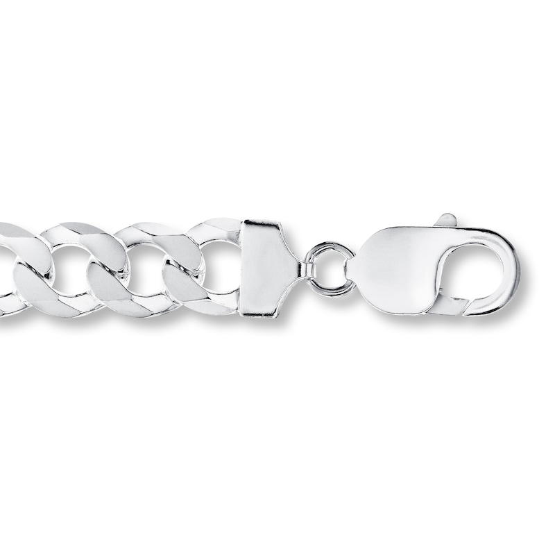 Solid Curb Chain Necklace Sterling Silver 22