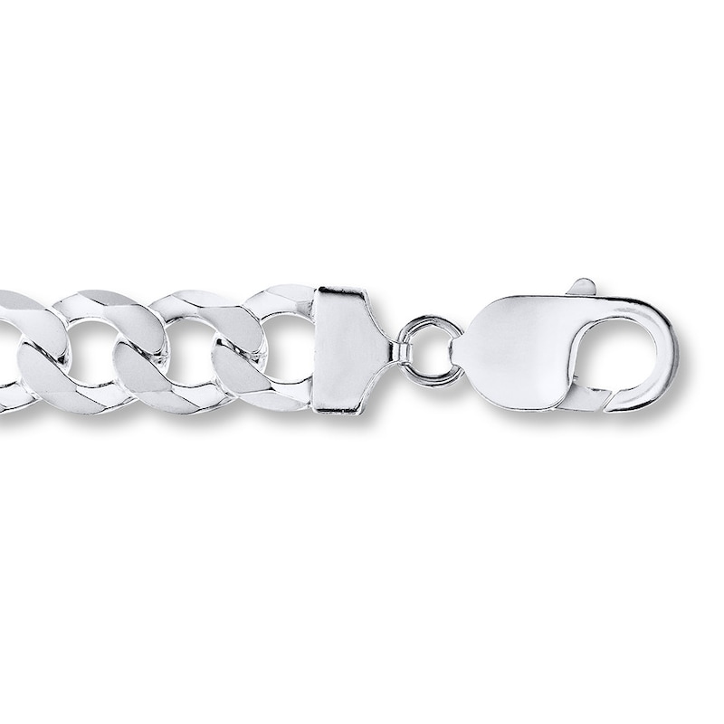 Main Image 3 of Curb Chain Necklace Solid Sterling Silver 22&quot;