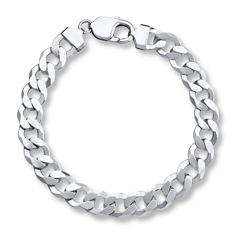 Solid Curb Chain Bracelet Sterling Silver 8.5"