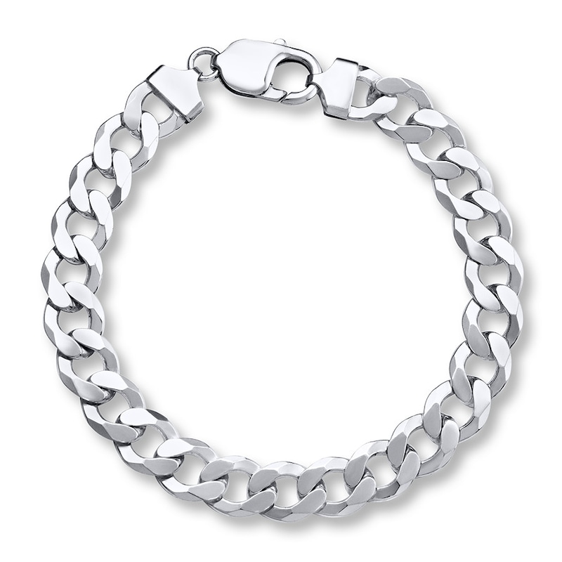 Main Image 1 of Curb Chain Bracelet Solid Sterling Silver 8.5&quot;