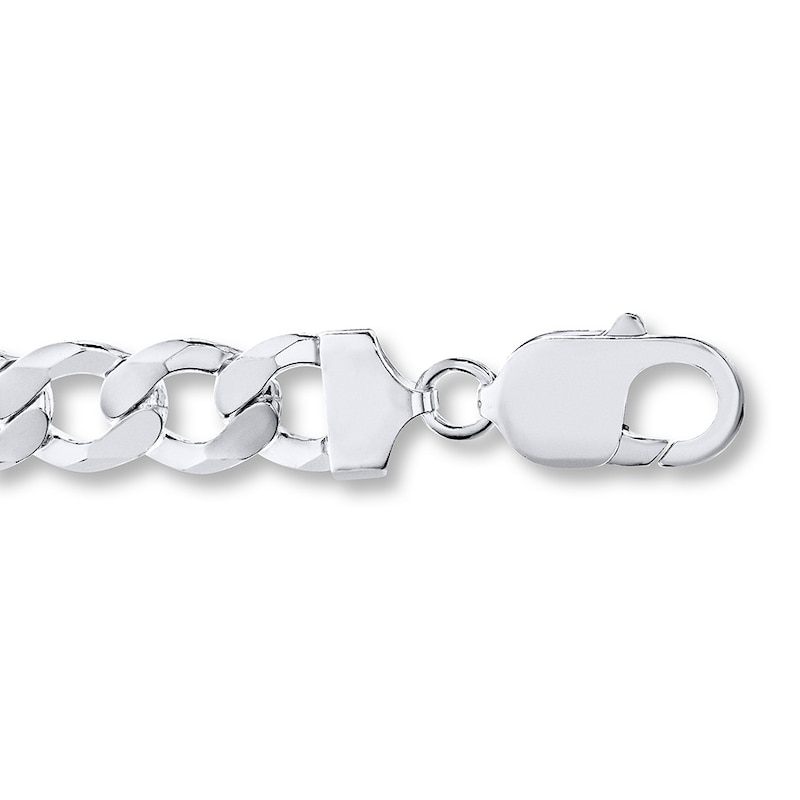 Solid Curb Chain Bracelet Sterling Silver 8.5"