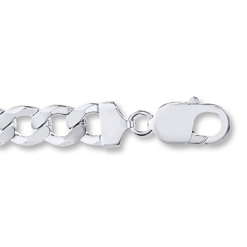 Main Image 2 of Curb Chain Bracelet Solid Sterling Silver 8.5&quot;