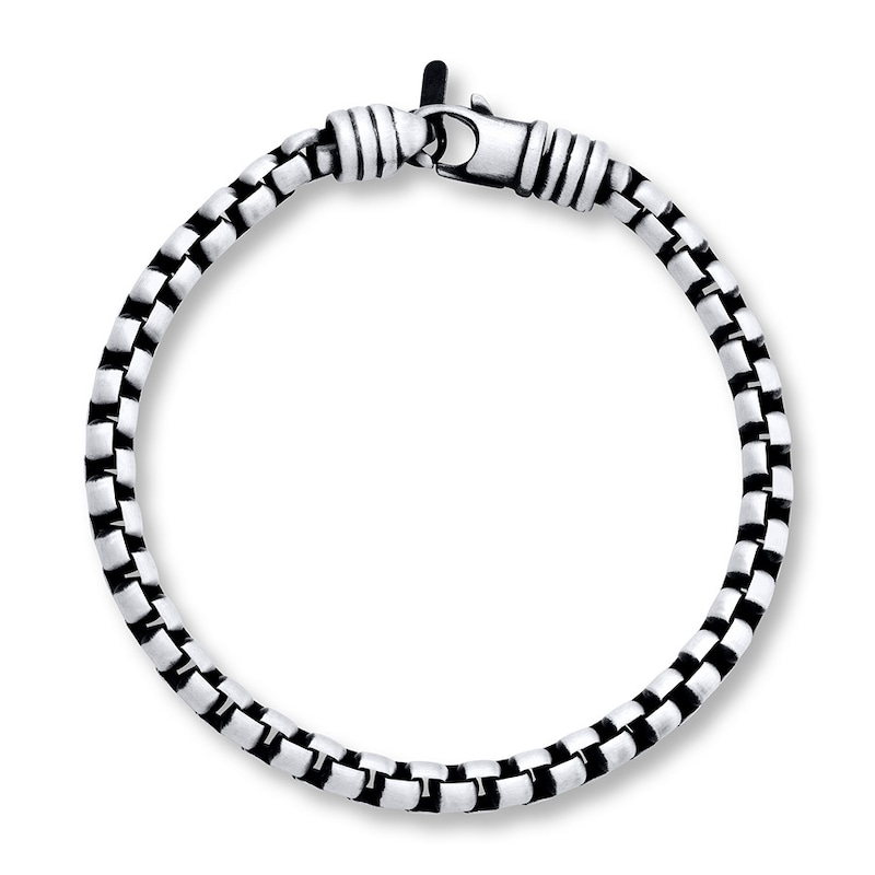 Main Image 1 of Box Chain Bracelet Solid Sterling Silver 8&quot;